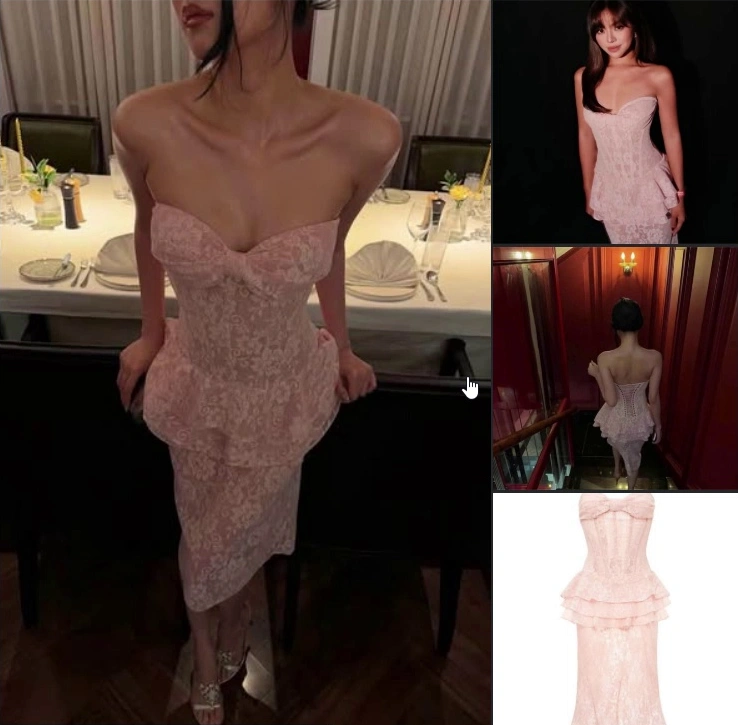Đầm mini hồng corset cúp ngực · Datt